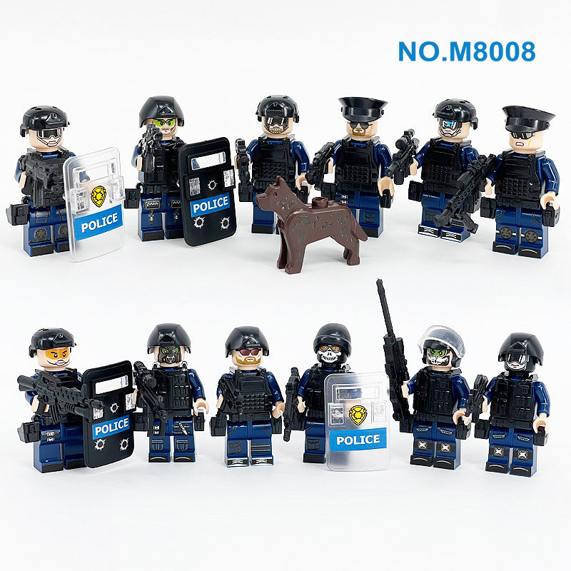 Police Team Special Forces 12 Custom Minifigures + Container Box Display - H11