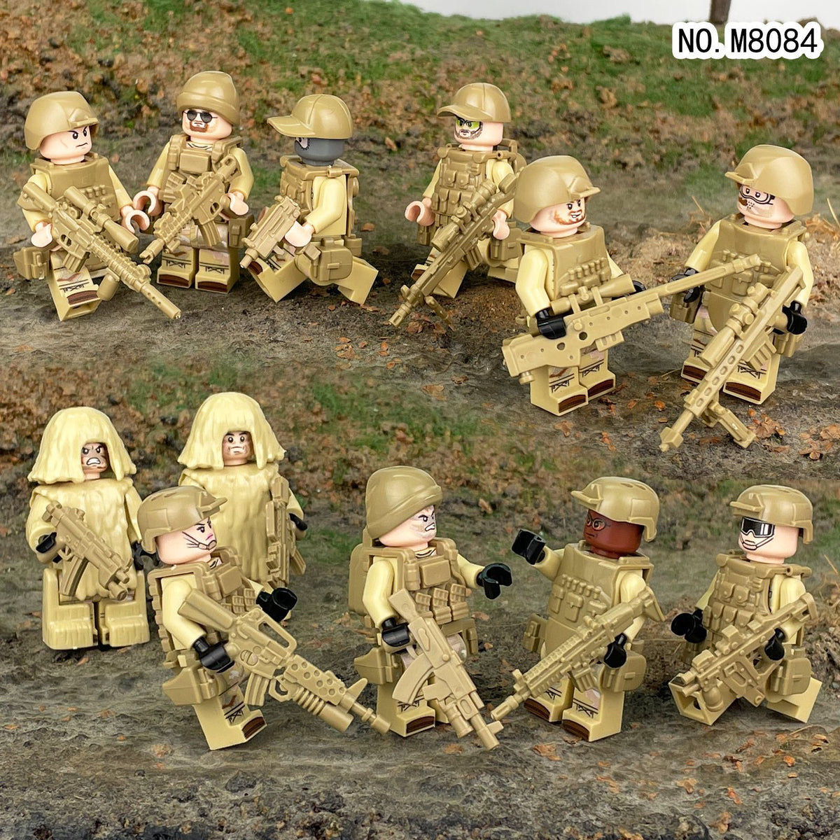 Army Special Forces 12 Custom Minifiguress - M8084