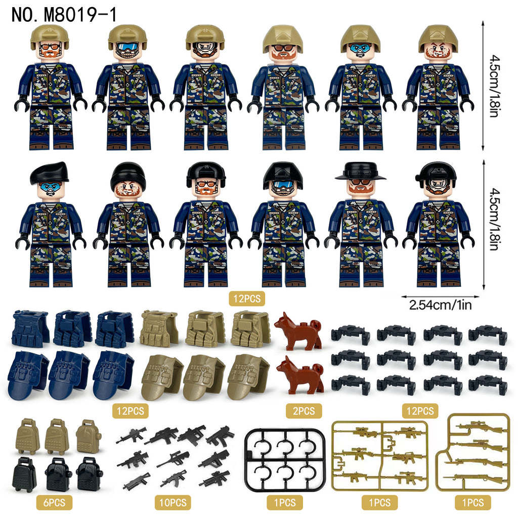 Army  Special Forces 12 Custom Minifigures + Jeep - L44