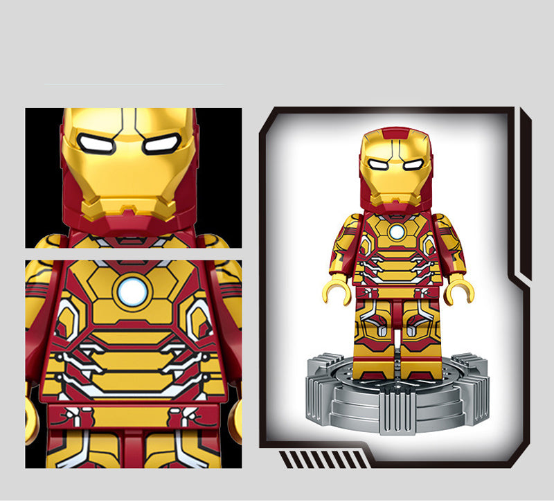 Iron Man MK24 Helmet Custom Building Block Toy 768+pcs LED Kit