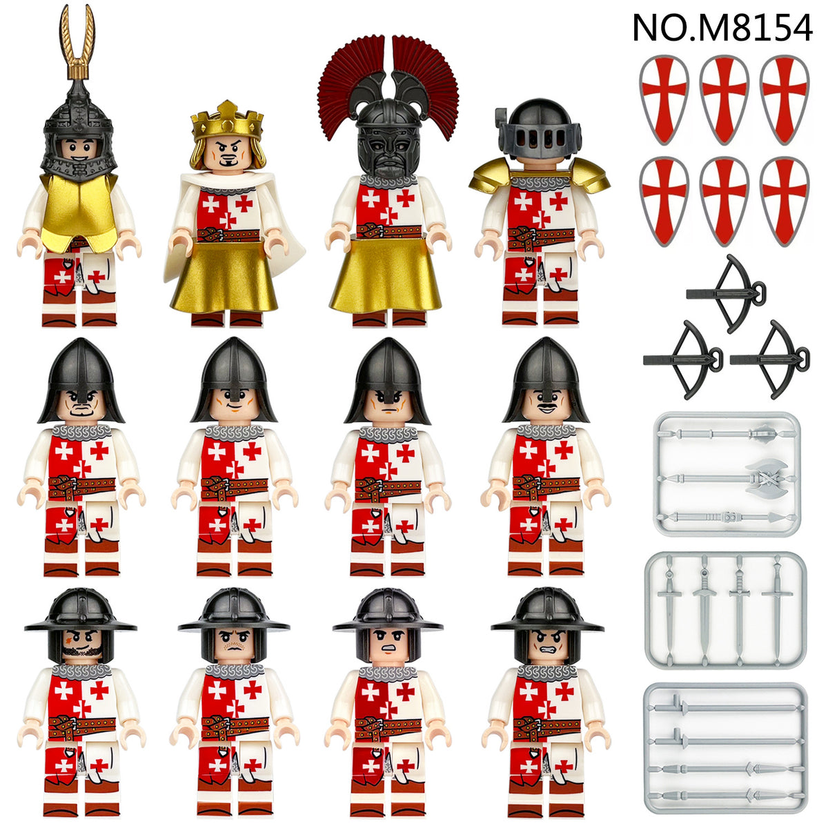 Medieval Knights and Soldiers Lot 12pcs - M8154