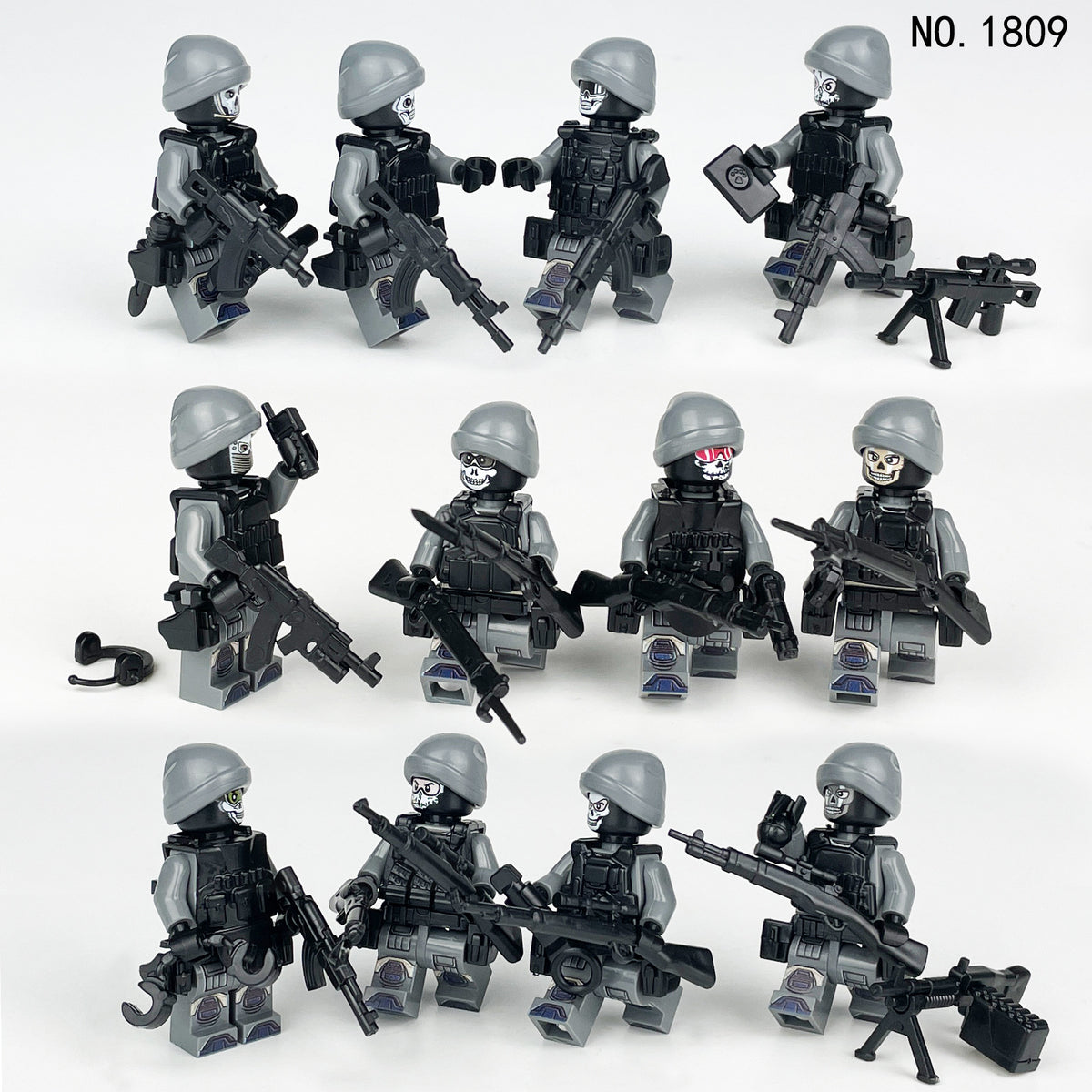Ghost Team Special Forces 12 Custom Minifigures + Accessories - 1809