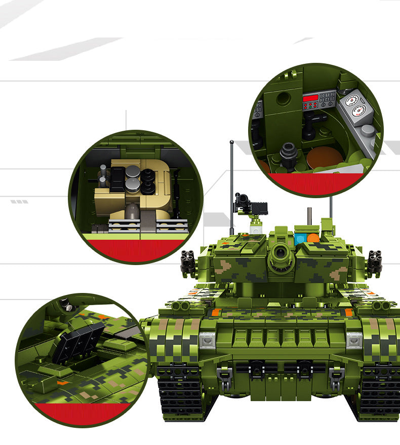 Type99 Main Battle Tank Military Army Building Block Set 1600pcs