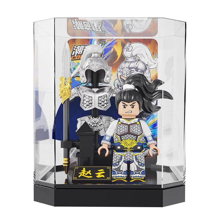 The Romance of Three Kingdoms 8pcs Minifigures Set with Armor Stand and Display Case