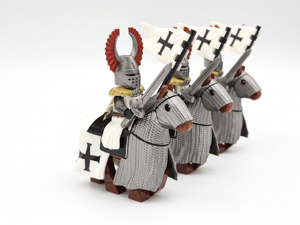 Mounted Teutonic Knights Armored Warhorse Set 10pcs XH