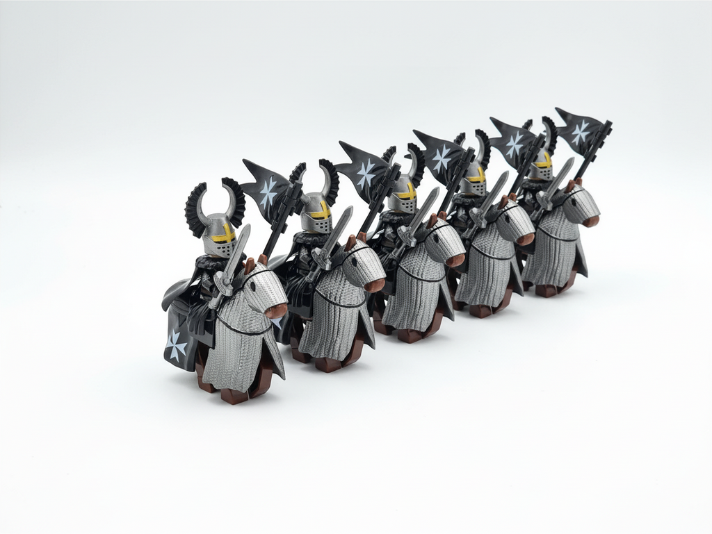 Mounted Knights Hospitallers Armored Warhorse Set 10pcs XH