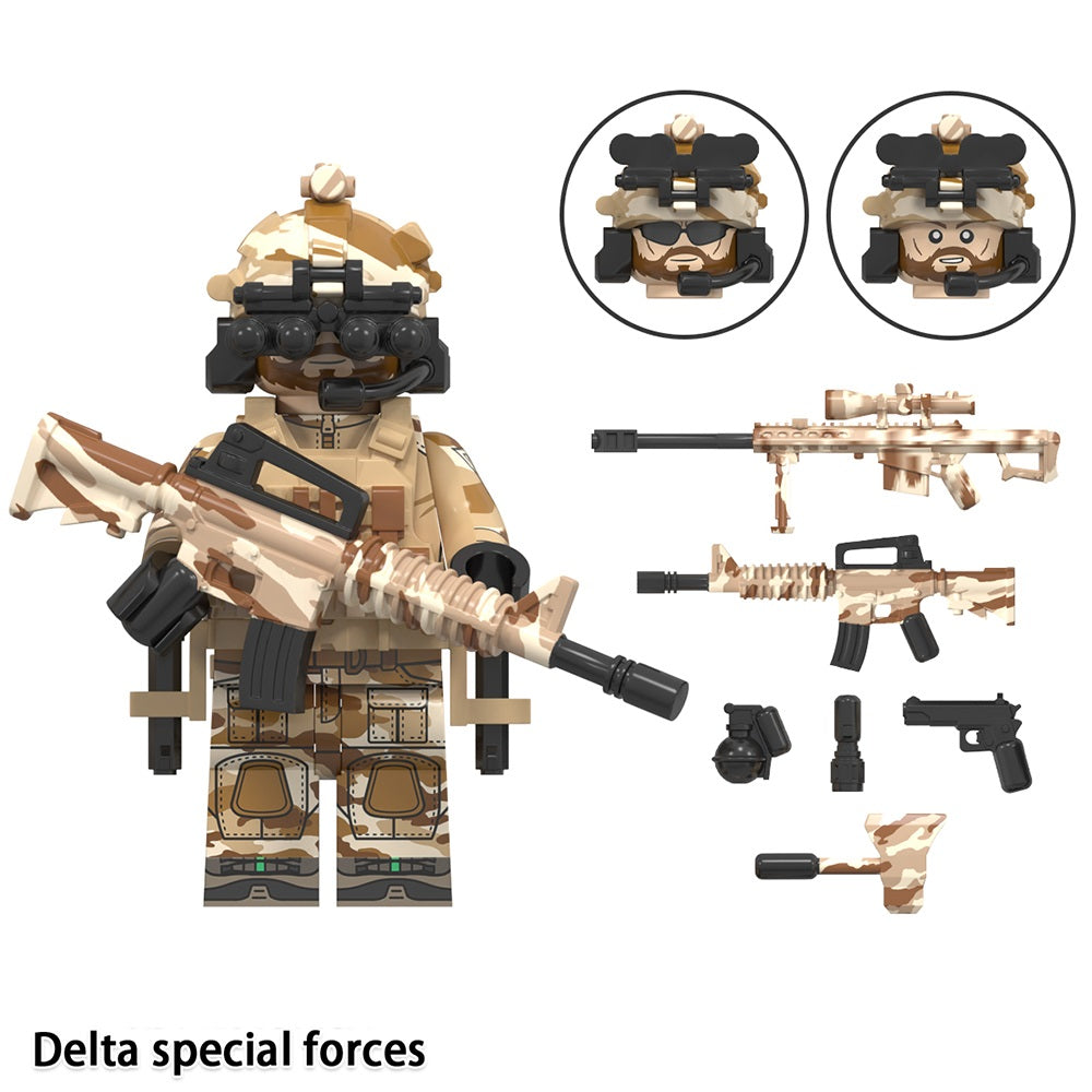 Special Forces Army Commandos Variations Custom Minifigures + Accessories