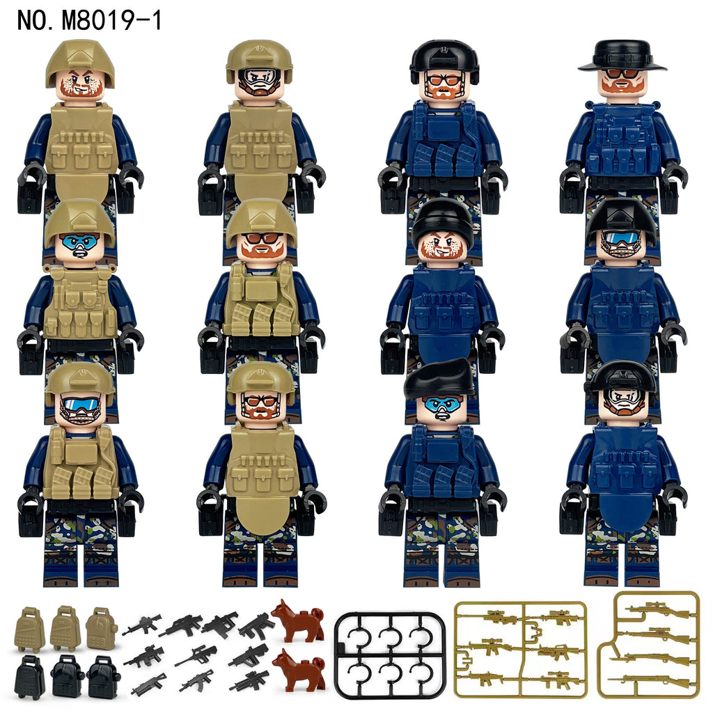 Army  Special Forces 12 Custom Minifigures + Jeep - L44