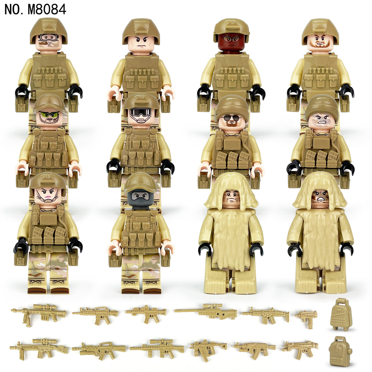Army Special Forces 12 Custom Minifiguress - M8084