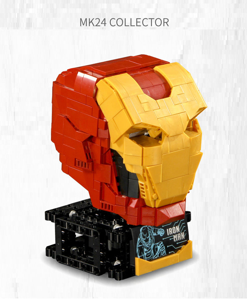 Iron Man MK24 Helmet Custom Building Block Toy 768+pcs LED Kit