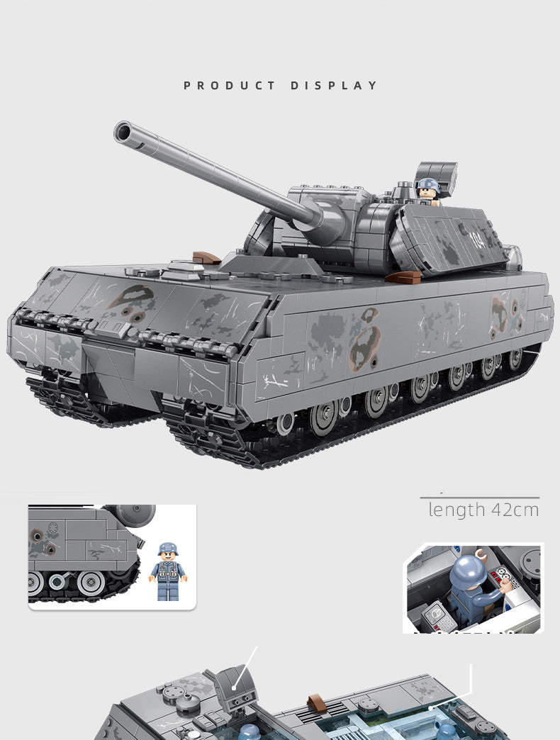WW II German Panzer VIII Maus Tank Military Army Building Block Set 2127pcs