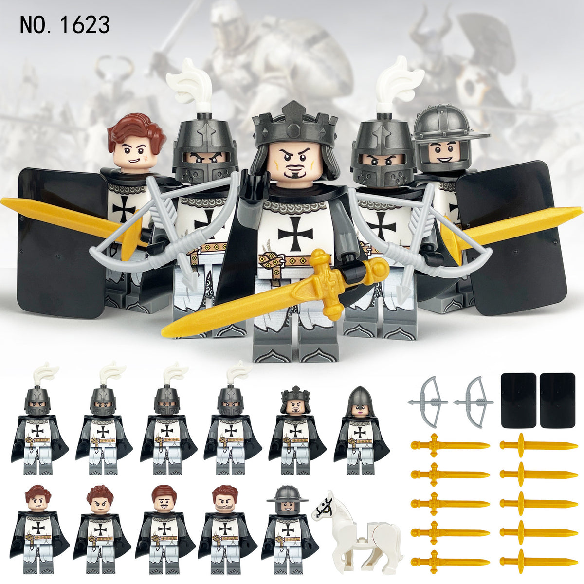 Medieval Knights and Soldiers Lot 12pcs - 1623