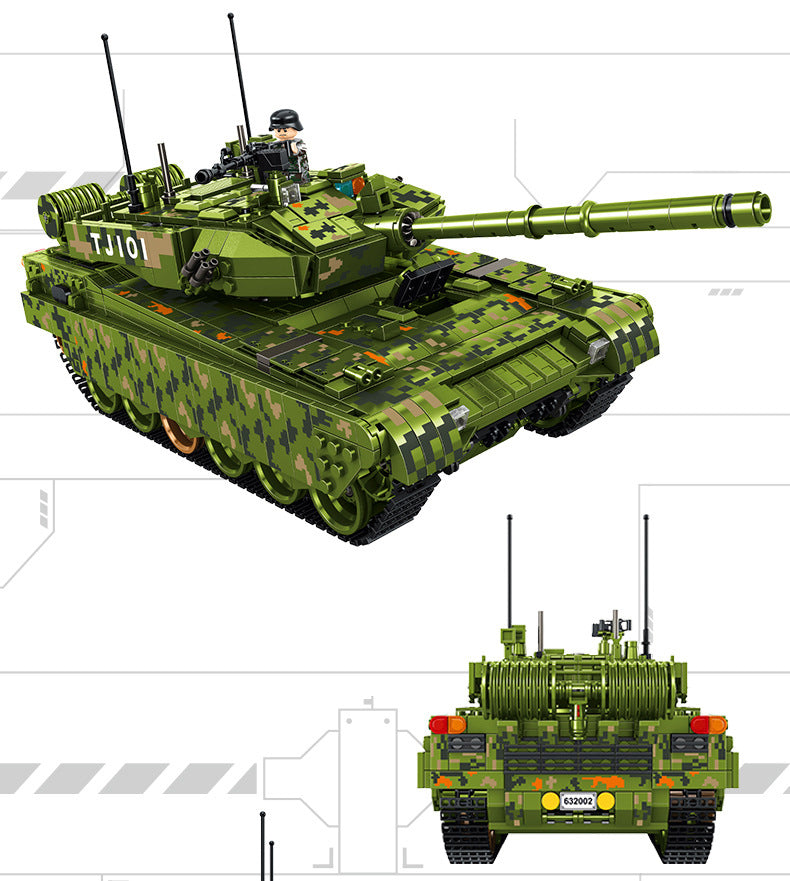 Type99 Main Battle Tank Military Army Building Block Set 1600pcs