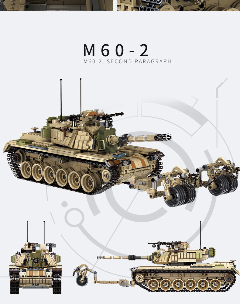 Israeli M60 Magach Main Battle Tank Military Army Building Block Set 1753pcs