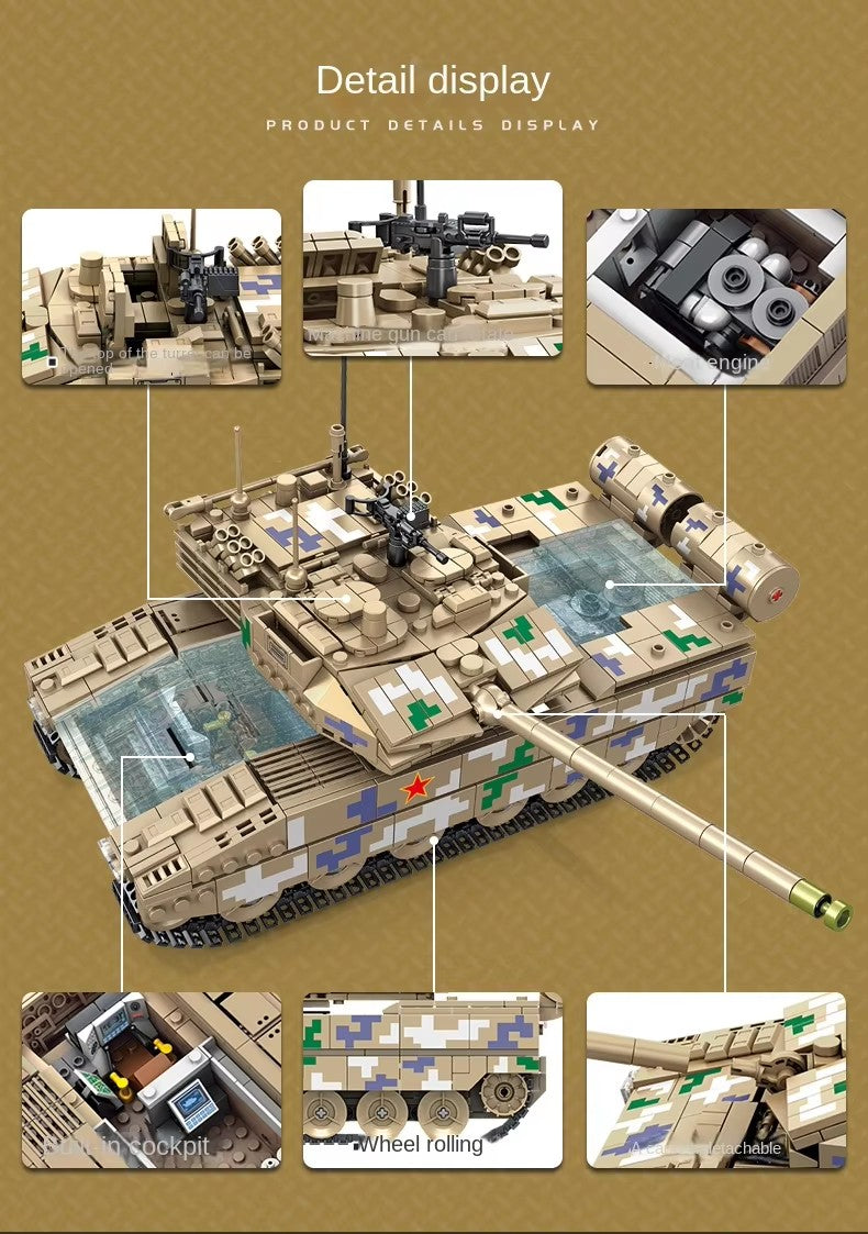 Type 15 Light Tank Military Army Building Block Set 1424pcs