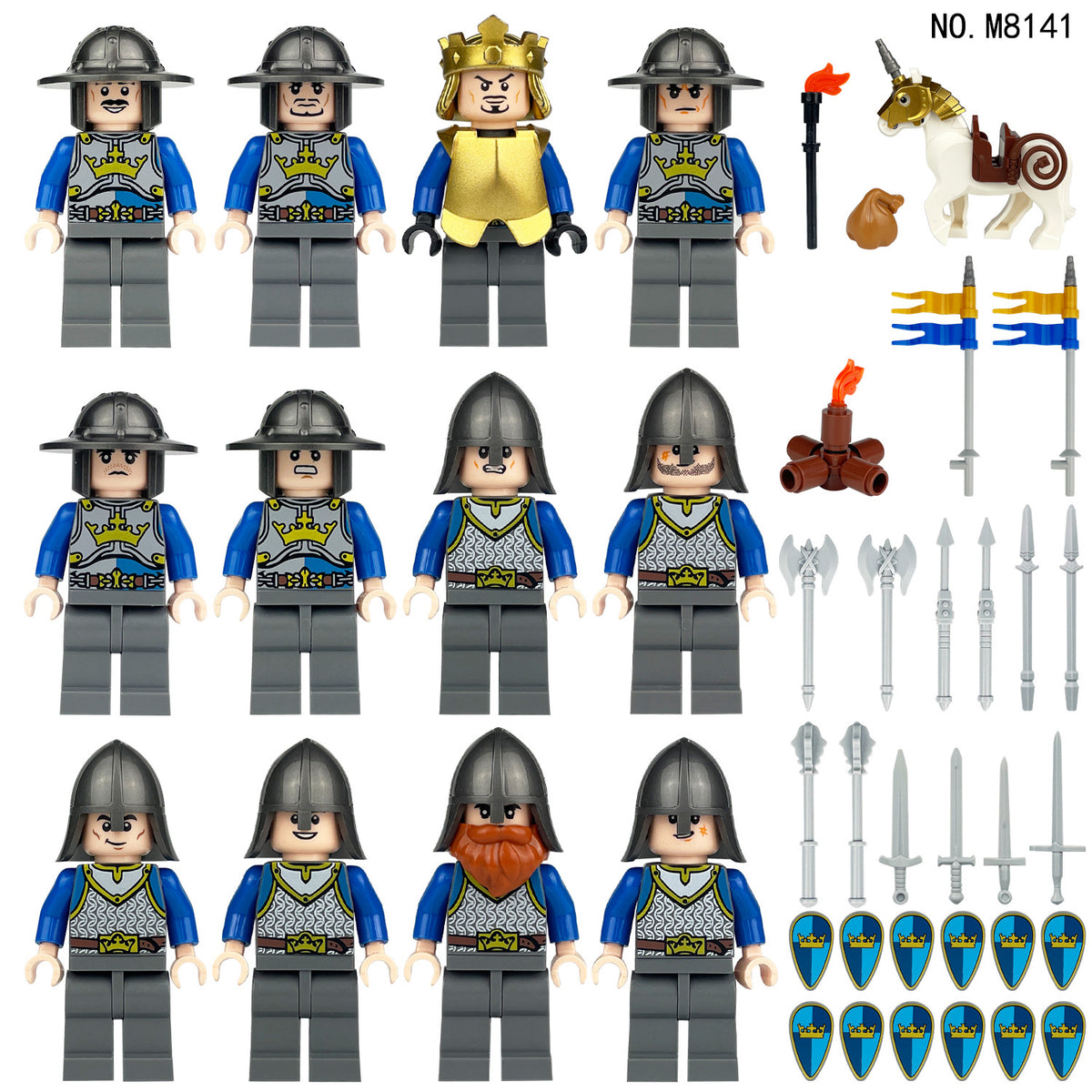 Medieval Knights and Soldiers Lot 12pcs - M8141