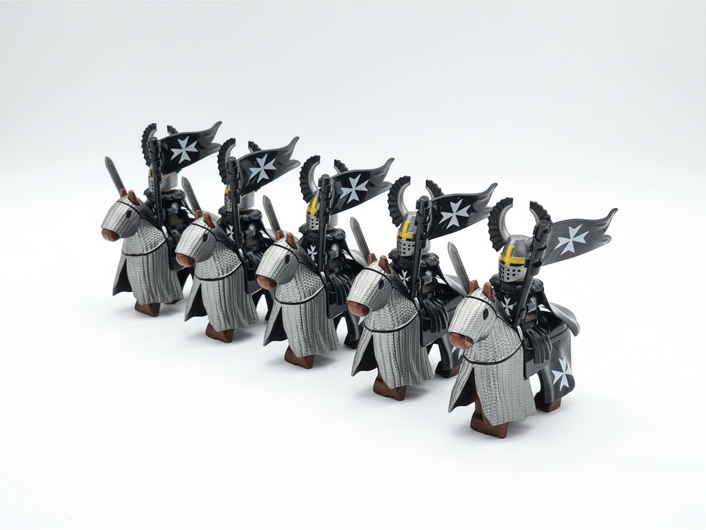 Mounted Knights Hospitallers Armored Warhorse Set 10pcs XH