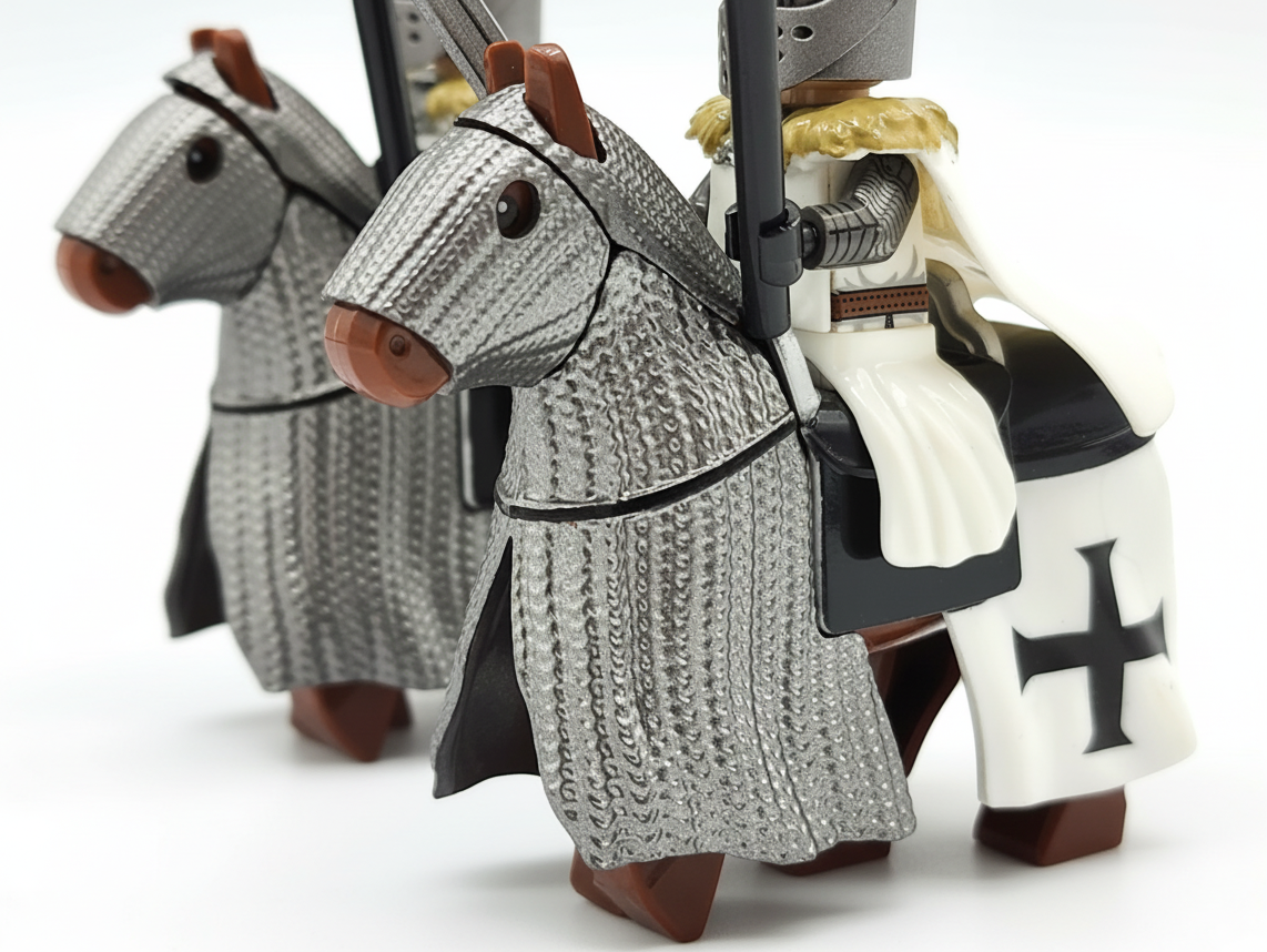 Mounted Teutonic Knights Armored Warhorse Set 10pcs XH