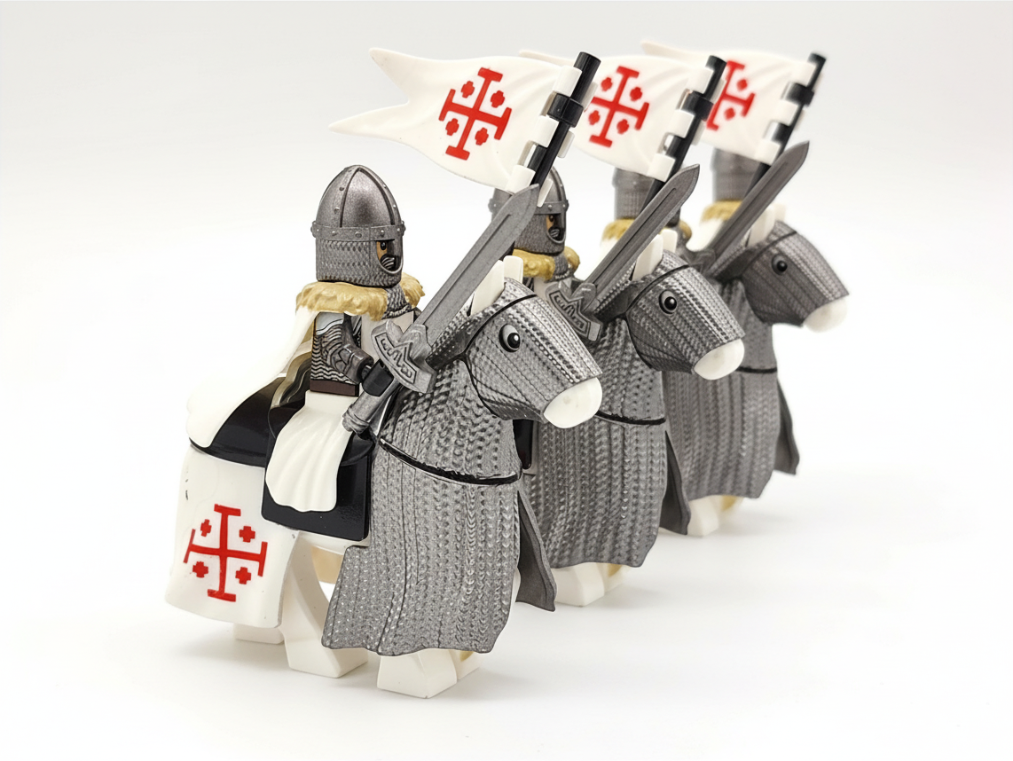 Mounted Holy Sepulchre Knights Armored Warhorse Set 10pcs XH