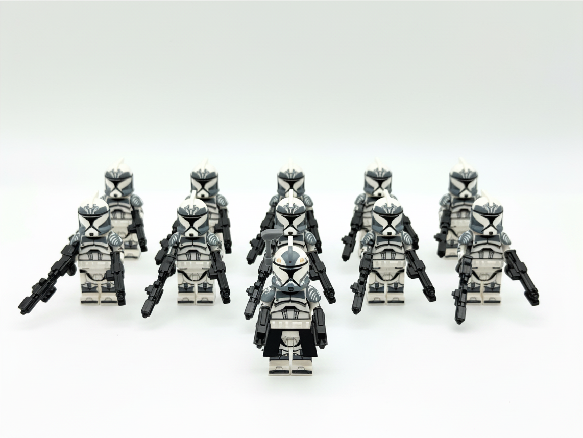Star Wars Phase 1 Wolfpack Commander Wolffe Clone Troopers Minifigures Set