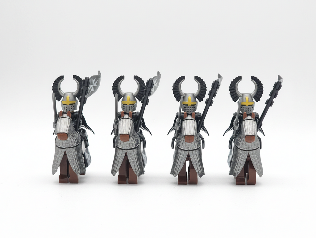 Mounted Knights Hospitallers Armored Warhorse Set 10pcs XH