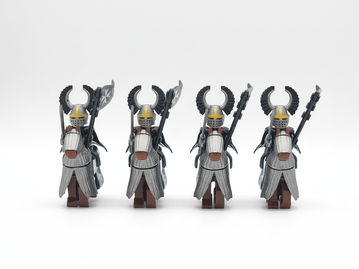Mounted Knights Hospitallers Armored Warhorse Set 10pcs XH