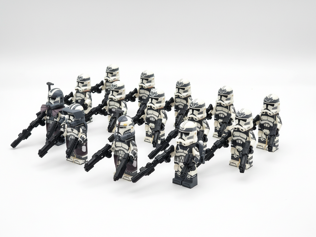 Star Wars 104th Phase 2 Wolfpack Commander Wolffe Clone Troopers 14pcs Minifigures Set
