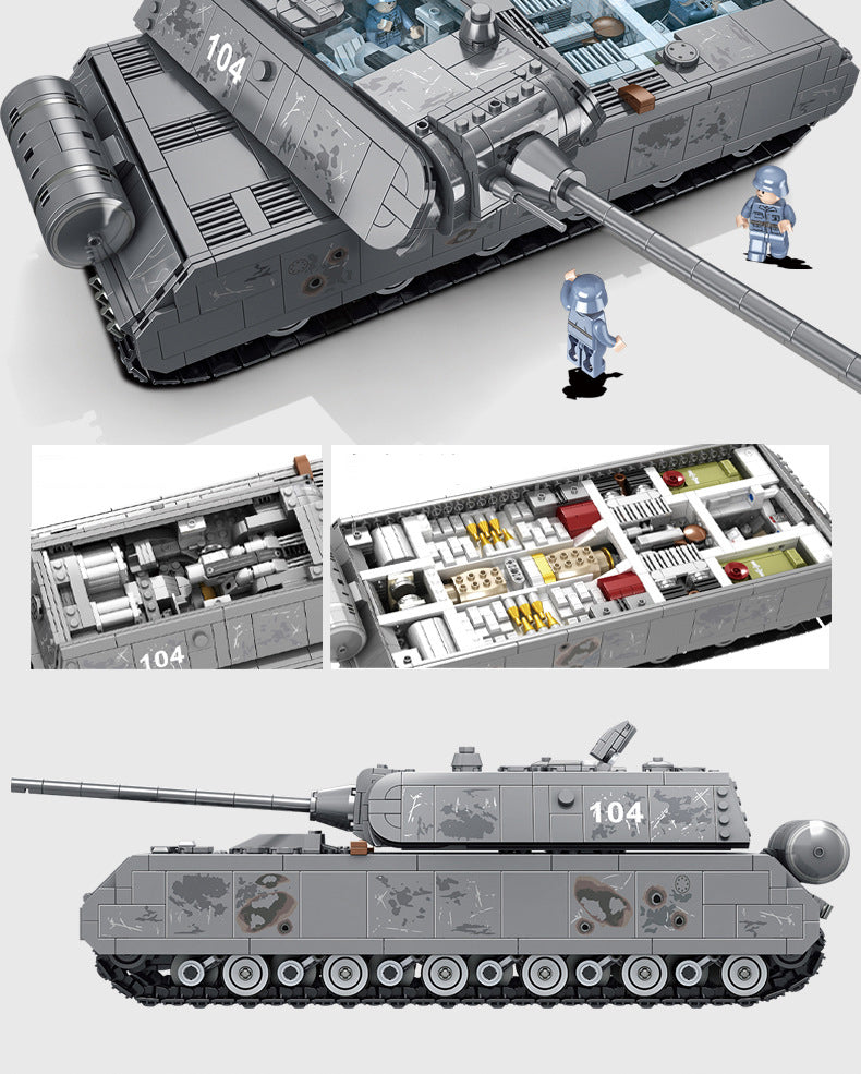 WW II German Panzer VIII Maus Tank Military Army Building Block Set 2127pcs