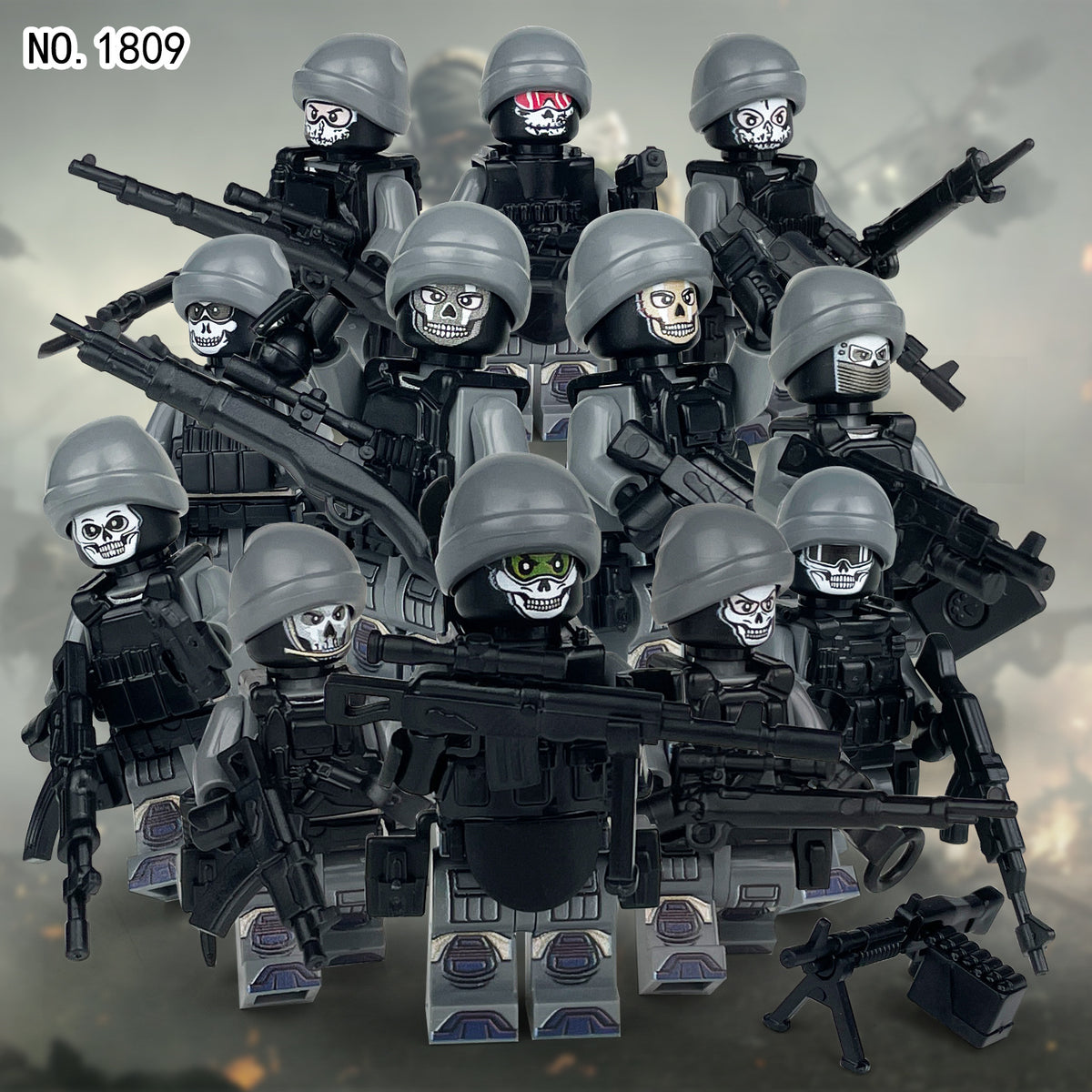 Ghost Team Special Forces 12 Custom Minifigures + Accessories - 1809