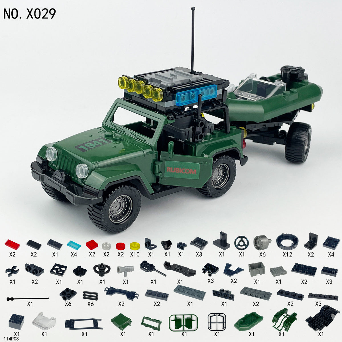 Army Jungle Special Forces 12 Custom Minifigures + Jeep - L43