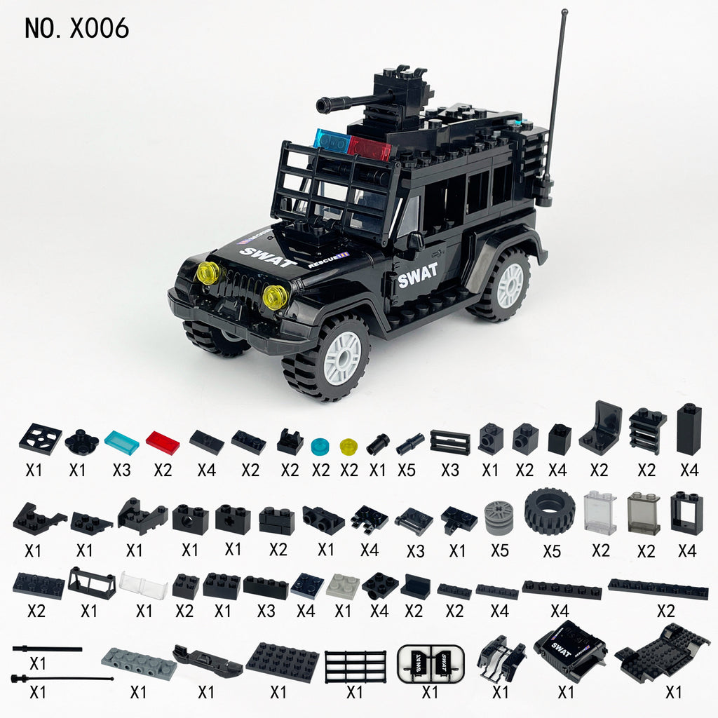 SWAT Team Special Forces 12 Custom Minifigures + Jeep - E12