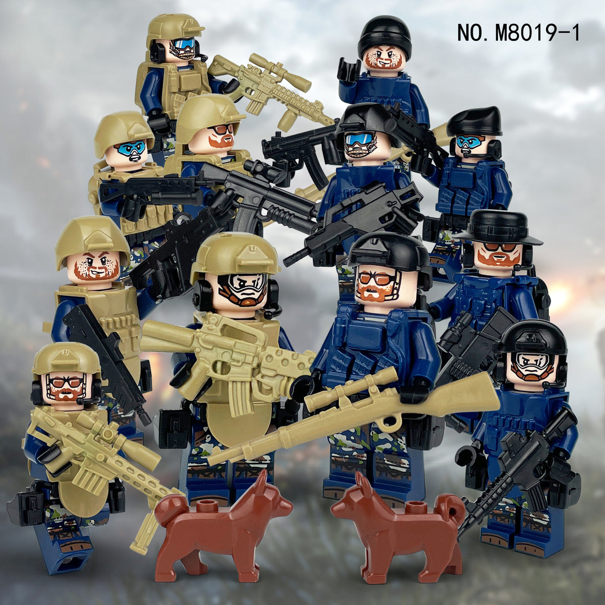 Army  Special Forces 12 Custom Minifigures + Jeep - L44