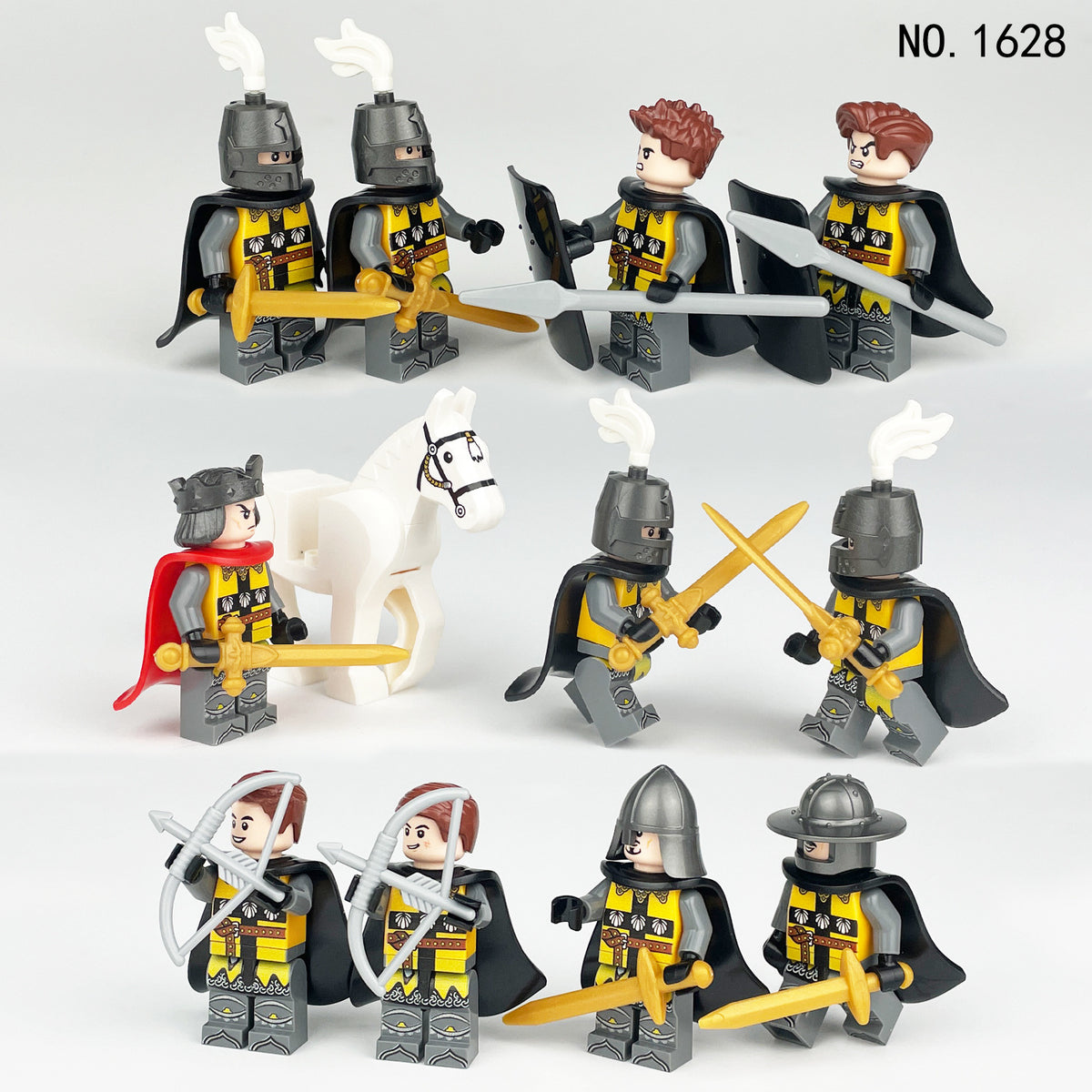 Medieval Knights and Soldiers Lot 12pcs - 1628