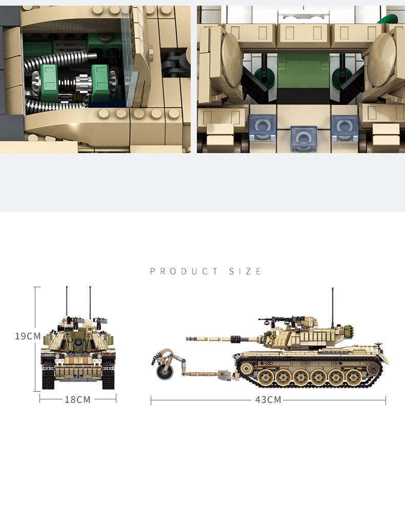 Israeli M60 Magach Main Battle Tank Military Army Building Block Set 1753pcs