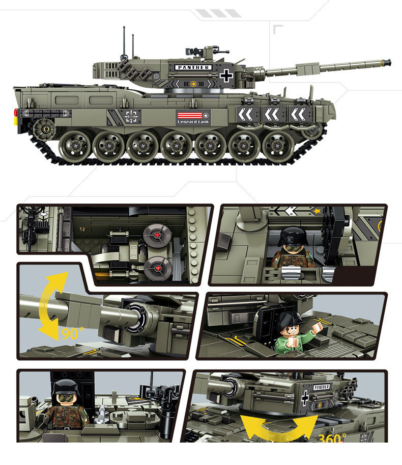 Leoard 2 Main Battle Tank Military Army Building Block Set 1747pcs