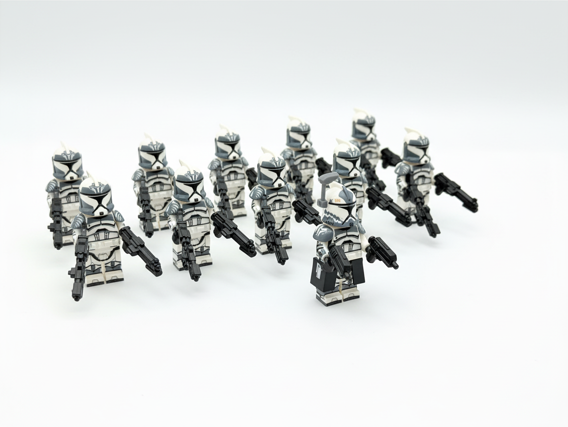 Star Wars Phase 1 Wolfpack Commander Wolffe Clone Troopers Minifigures Set