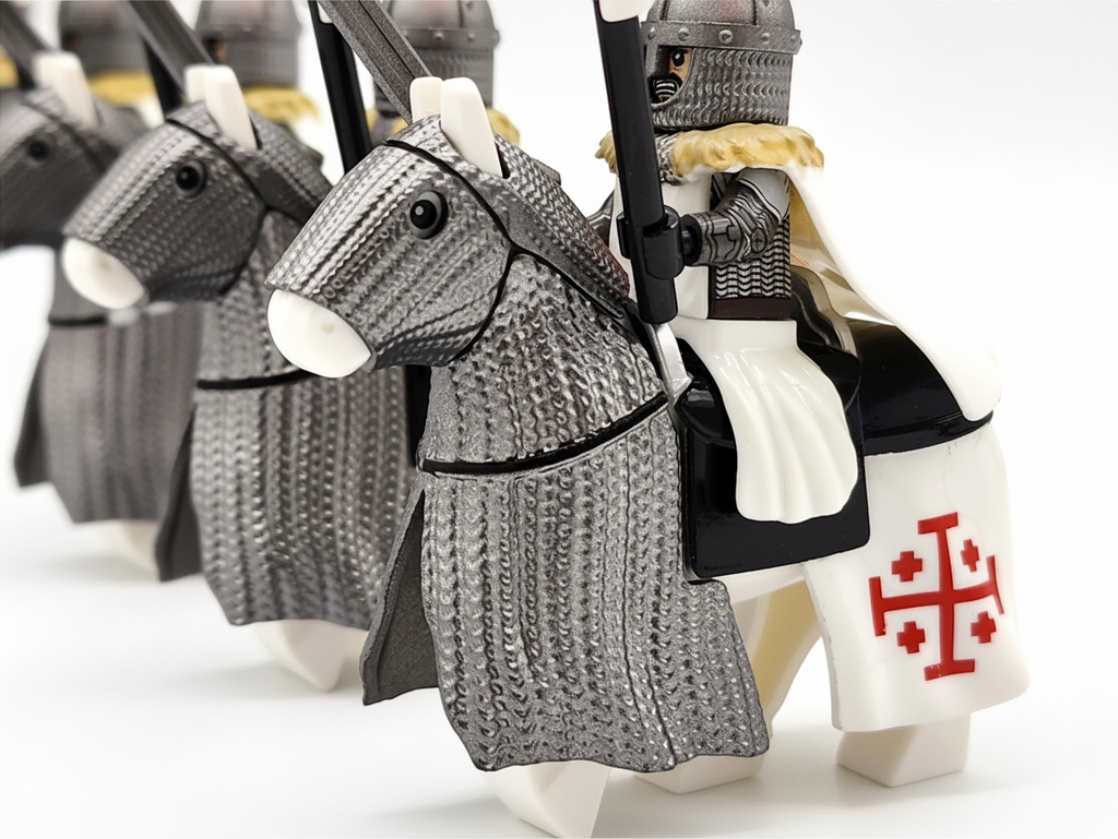 Mounted Holy Sepulchre Knights Armored Warhorse Set 10pcs XH