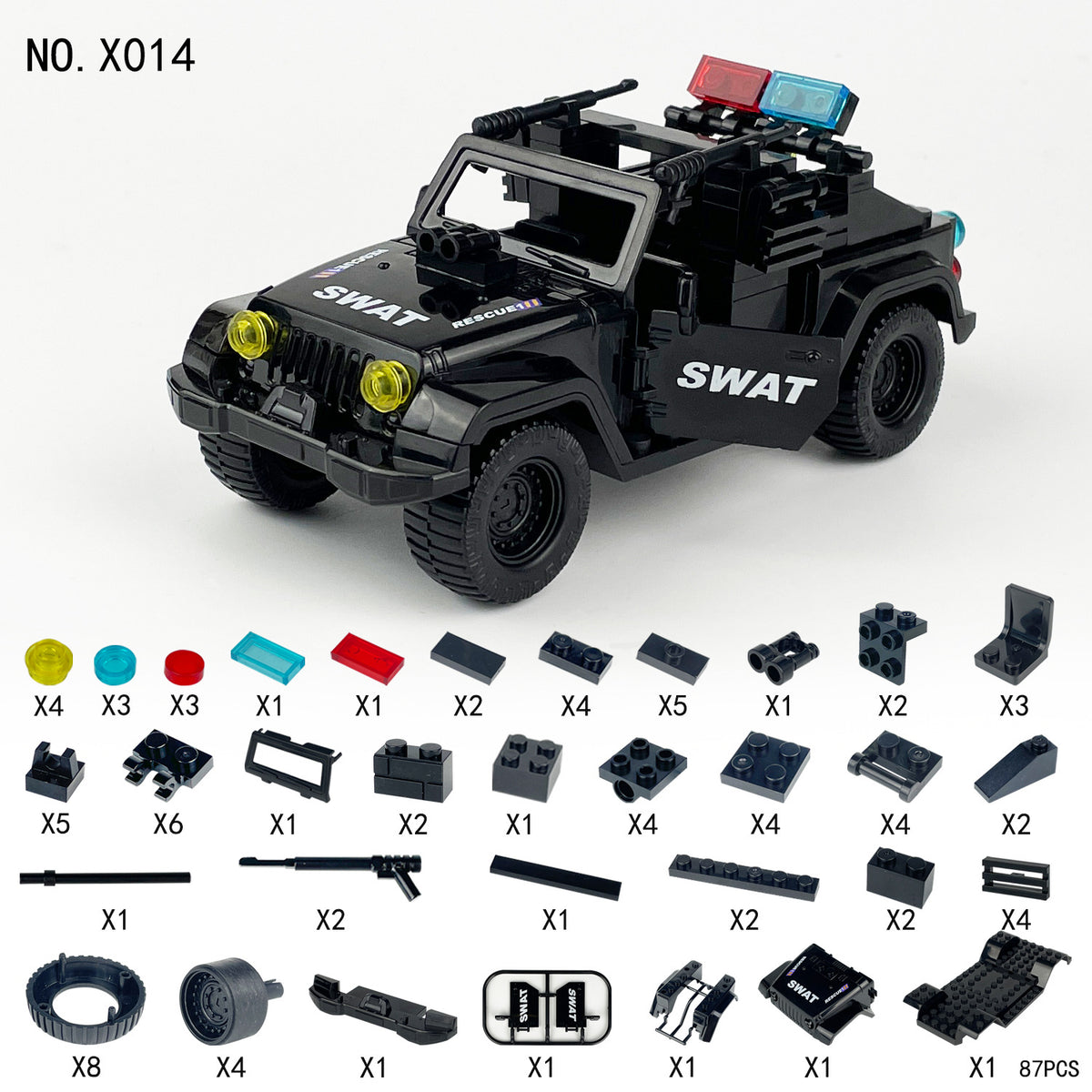 SWAT Team Special Forces 12 Custom Minifigures + Jeep - A-51