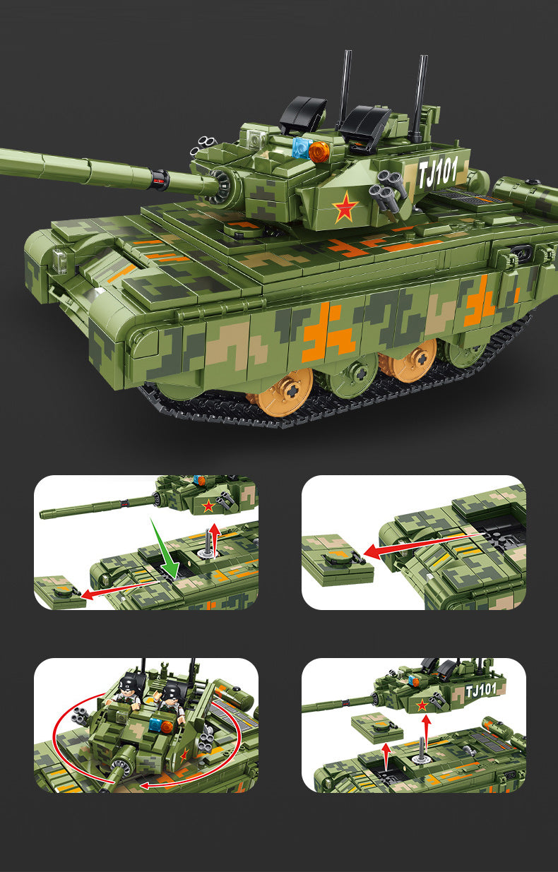 Type 99 Main Battle Tank Military Army Building Block Set RC 1105pcs