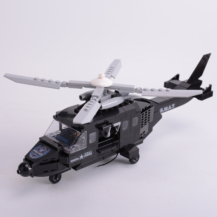 SWAT Team Special Forces 6 Custom Minifigures + Helicopter - D3