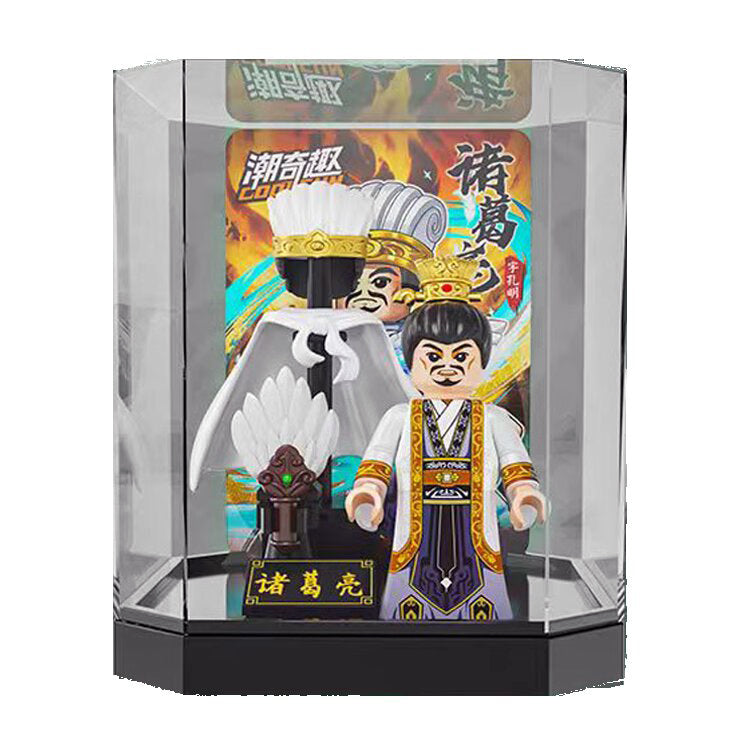 The Romance of Three Kingdoms 8pcs Minifigures Set with Armor Stand and Display Case