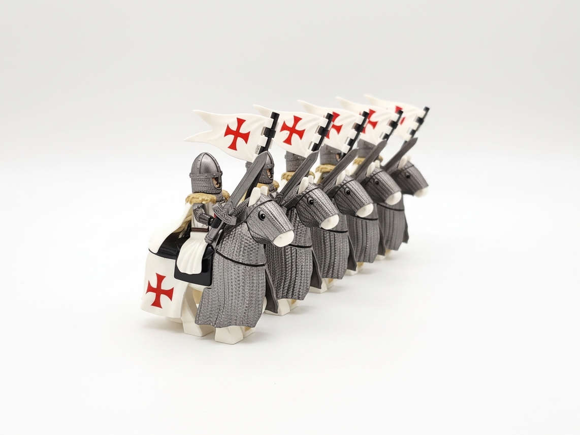 Mounted Knight Templars Armored Warhorse Set 10pcs XH