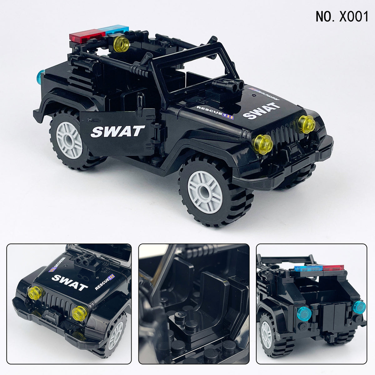 SWAT Team Special Forces 16 Custom Minifigures + Jeep - E2