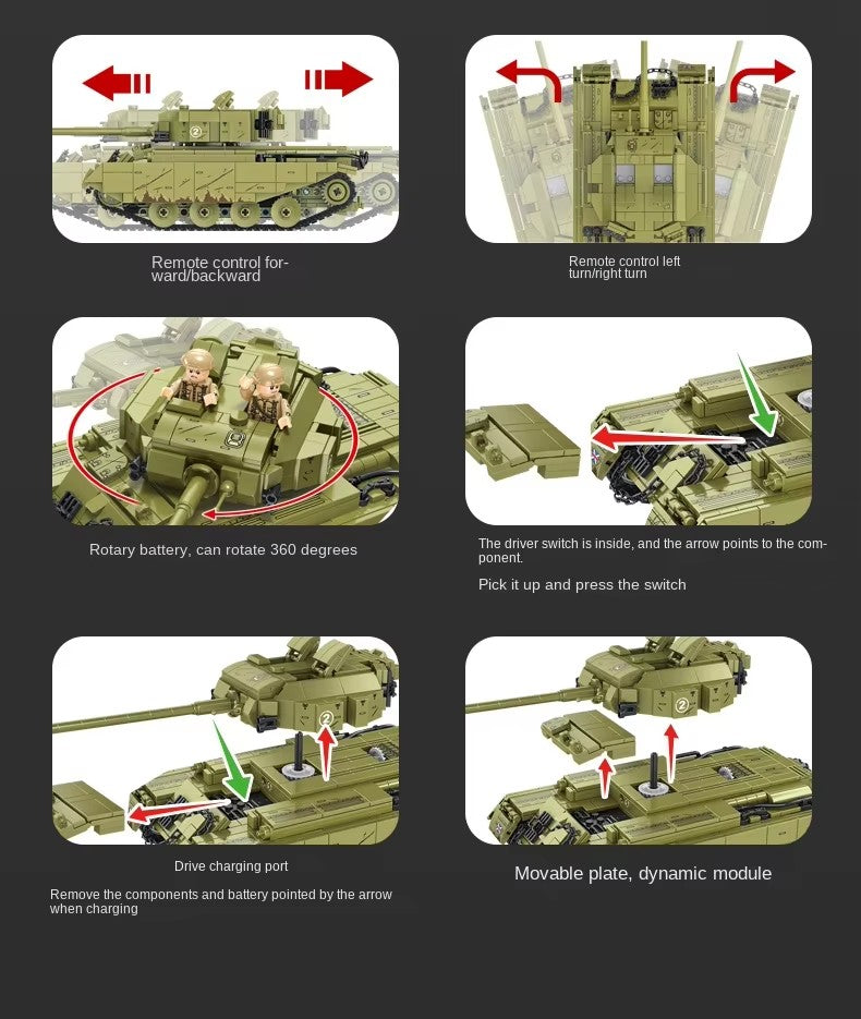 Centurion Main Battle Tank Military Army Building Block Set RC 984pcs