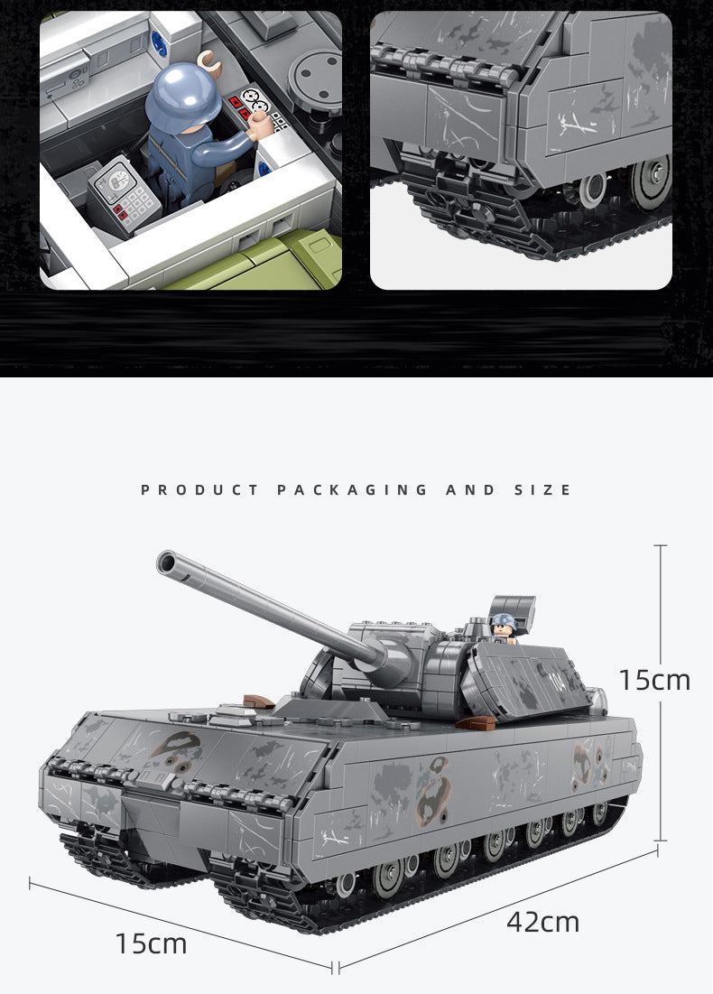 WW II German Panzer VIII Maus Tank Military Army Building Block Set 2127pcs