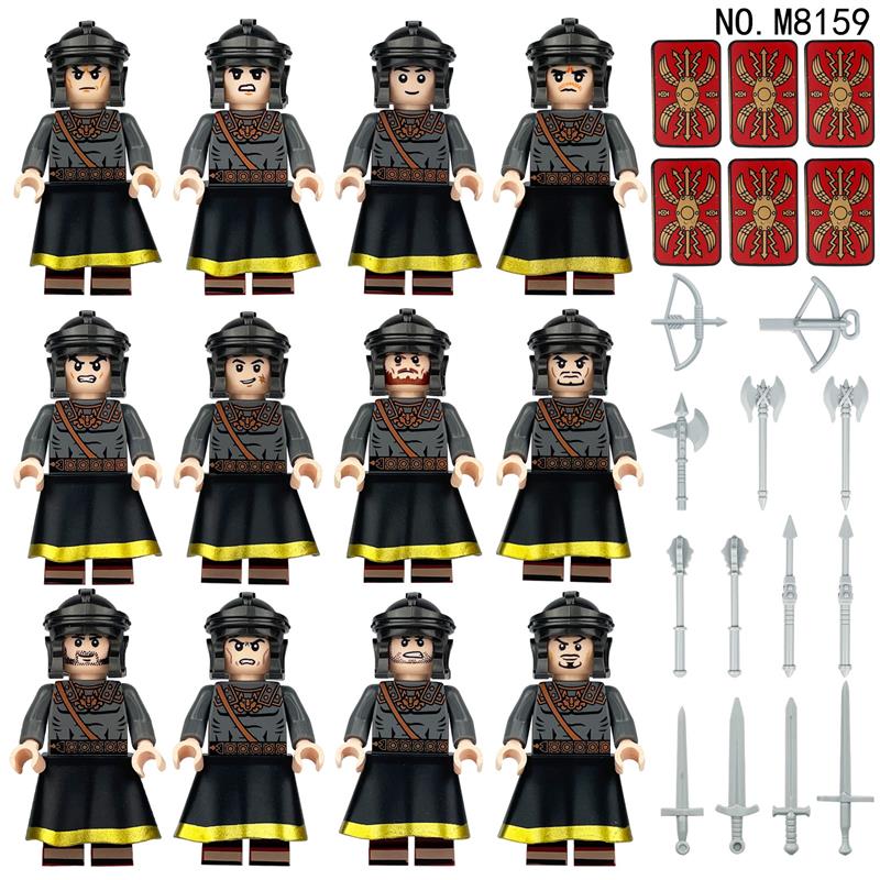 Medieval Roman Soldiers Army Custom 12 Minifigures Set 8159