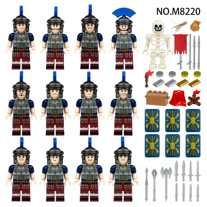 Medieval Roman Soldiers Army Custom 12 Minifigures Set 8220