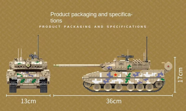 Type 15 Light Tank Military Army Building Block Set 1424pcs