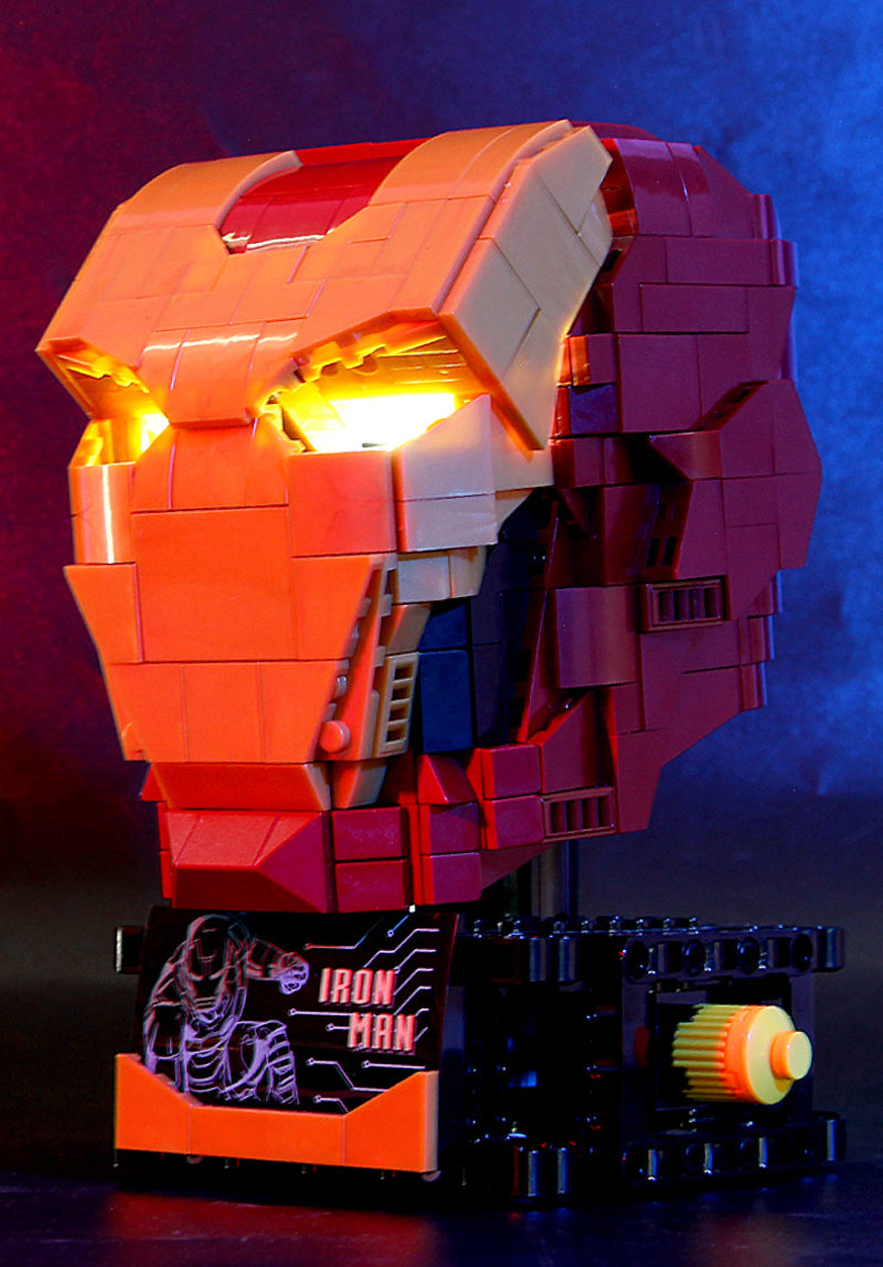 Iron Man MK24 Helmet Custom Building Block Toy 768+pcs LED Kit