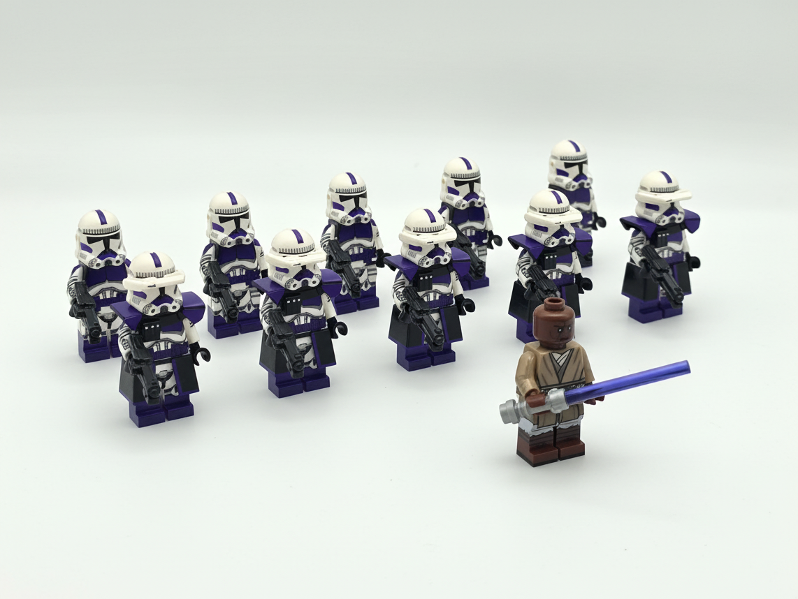 Star Wars Mace Windu 187th Legion Clone Troopers Minifigures Set 11pcs